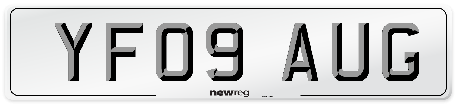 YF09 AUG Number Plate from New Reg
